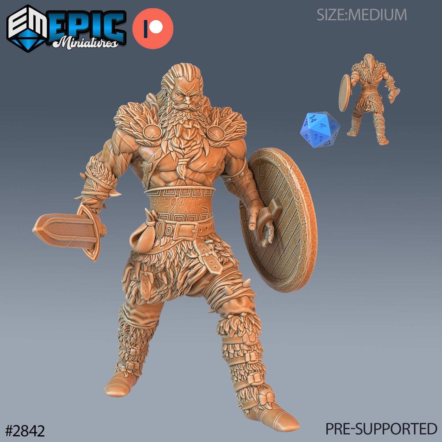 Barbarian Viking Warrior - Epic Miniatures | #69 Viking Age