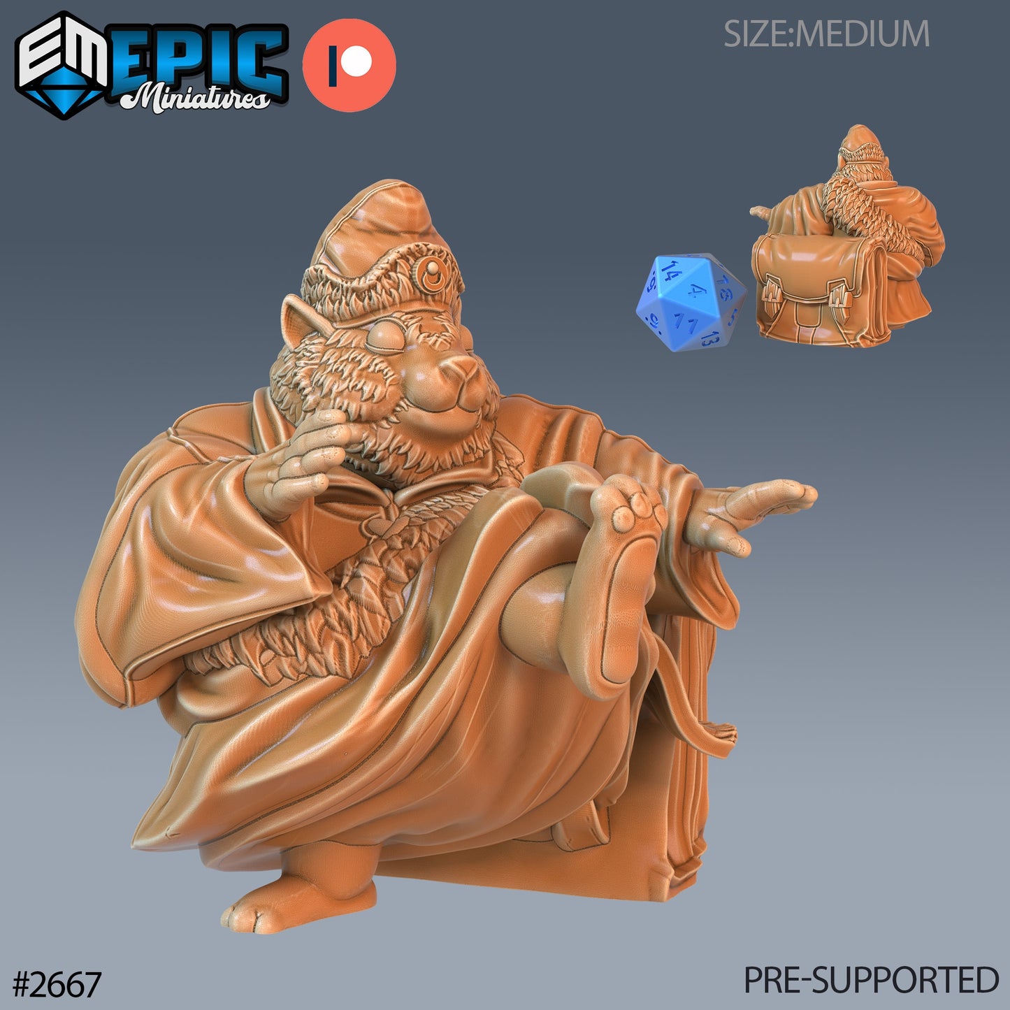 Traveling Hamster Monk - Epic Miniatures | #65 Little Folk