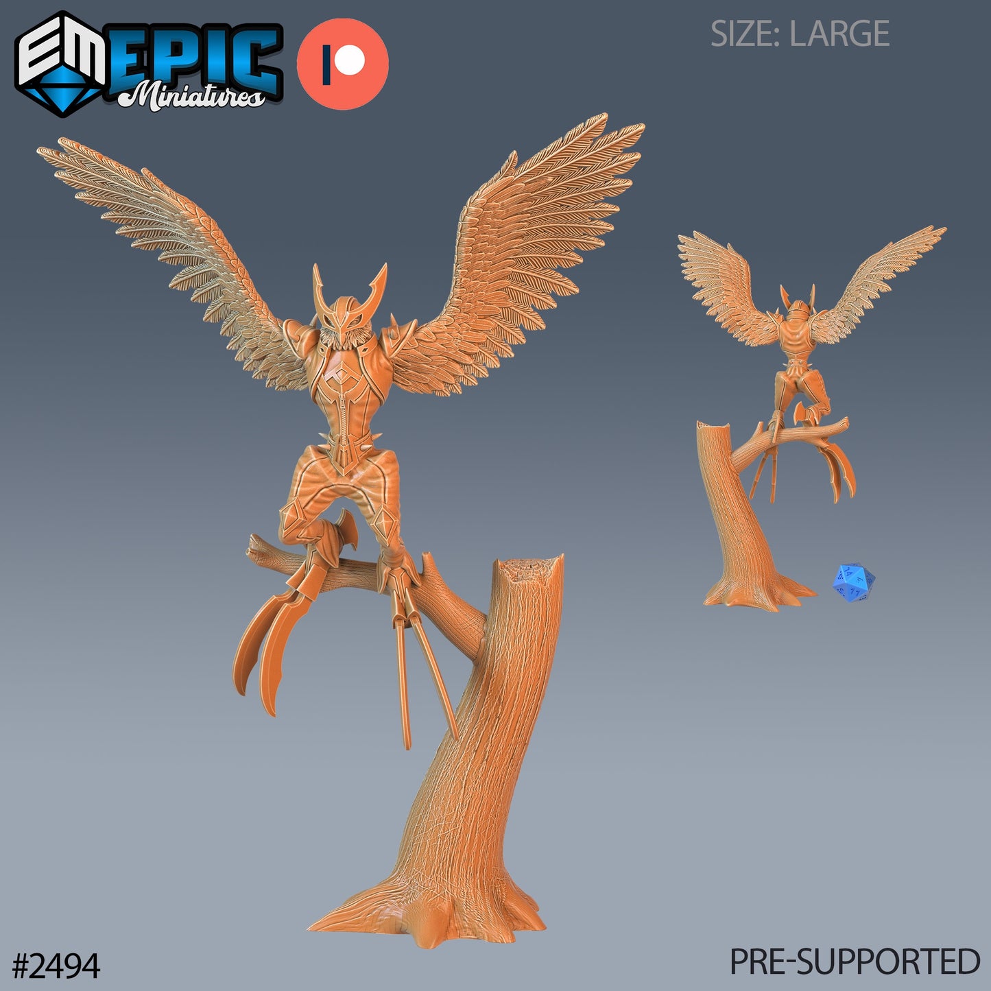 Owl Harpy - Epic Miniatures | #62 Justice Hills