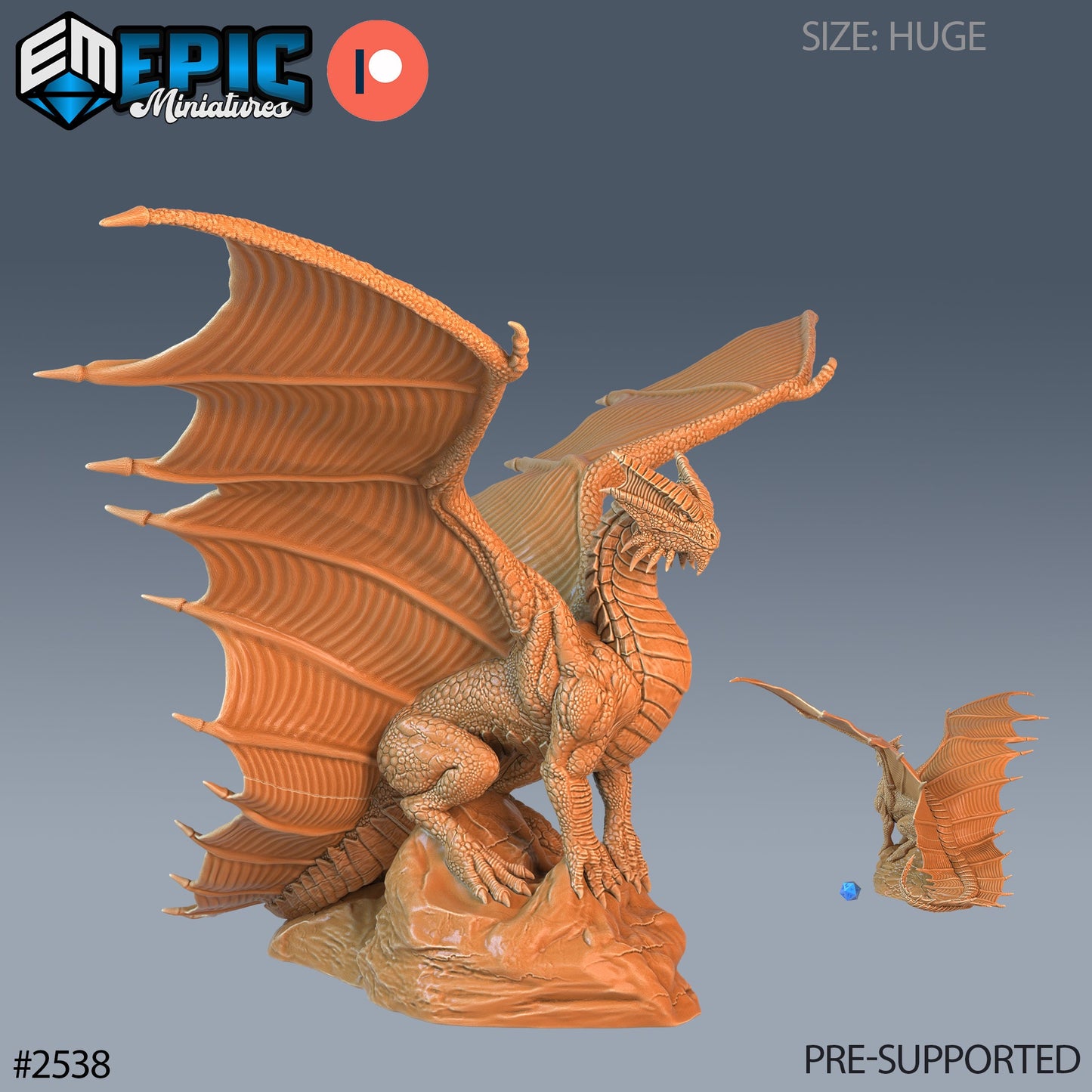 Adult Copper Dragon - Epic Miniatures | #62 Justice Hills