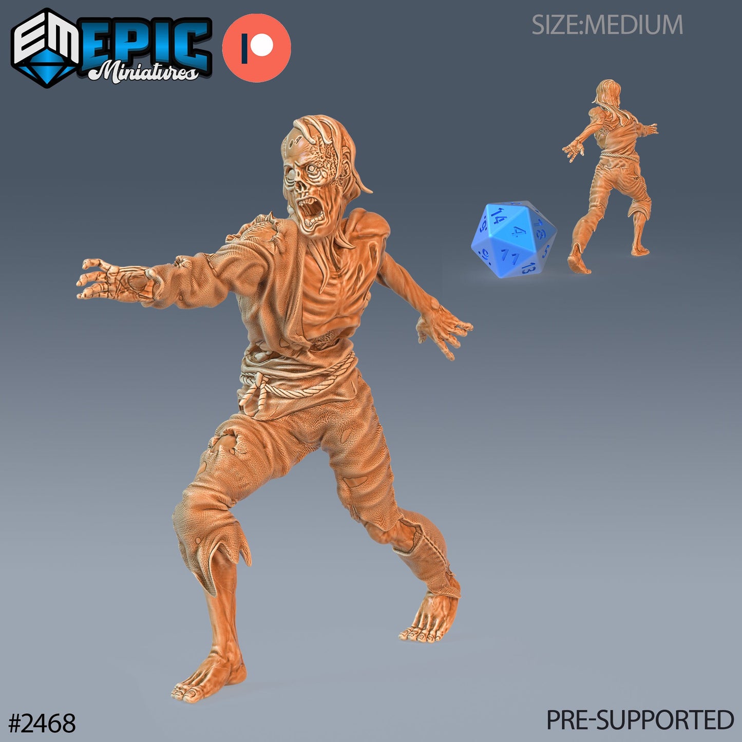 Rotting Zombie Male - Epic Miniatures | #61 Haunting Catacombs