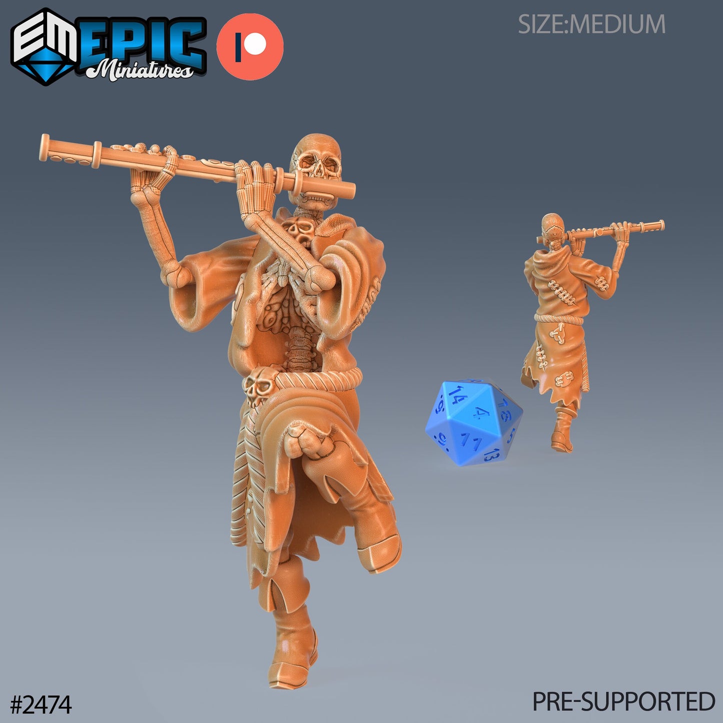 Skeleton Musician - Epic Miniatures | #61 Haunting Catacombs