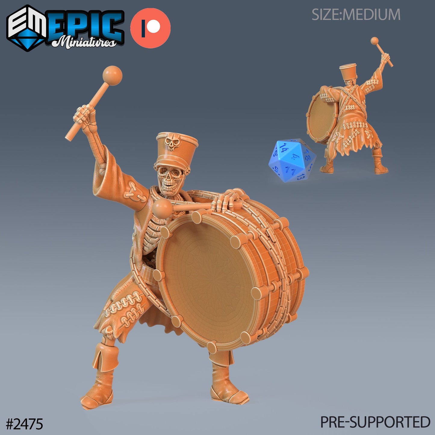 Skeleton Musician - Epic Miniatures | #61 Haunting Catacombs