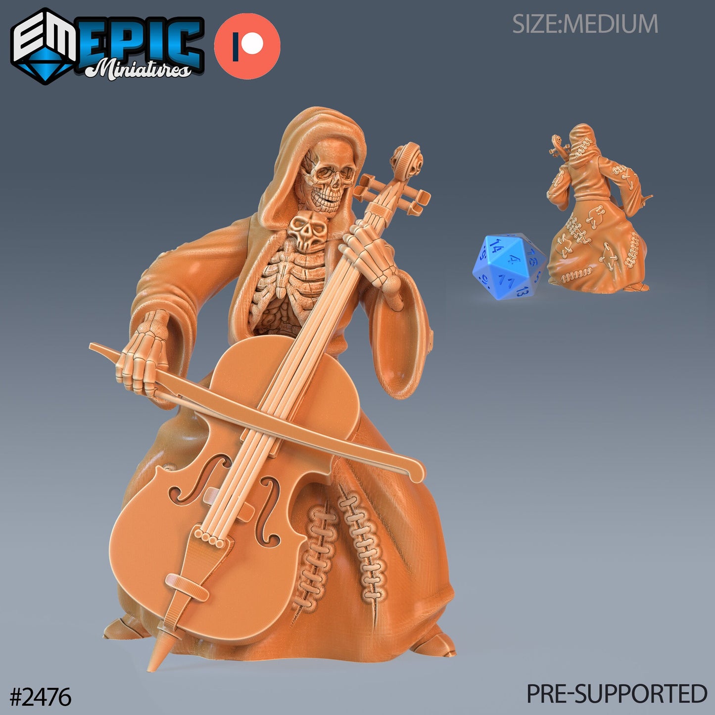 Skeleton Musician - Epic Miniatures | #61 Haunting Catacombs