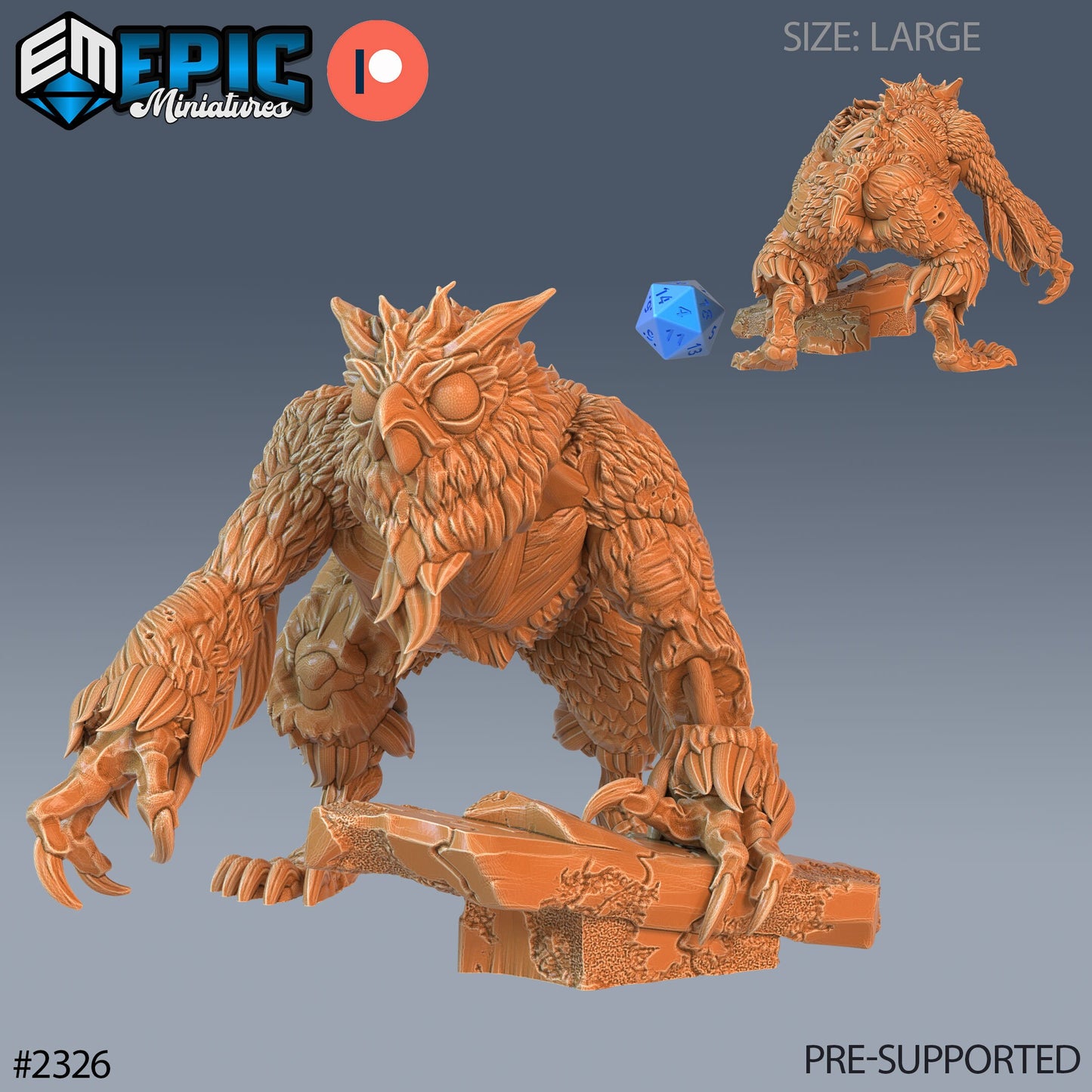 Zombie Owlbear - Epic Miniatures | #58 Tombs of Demise