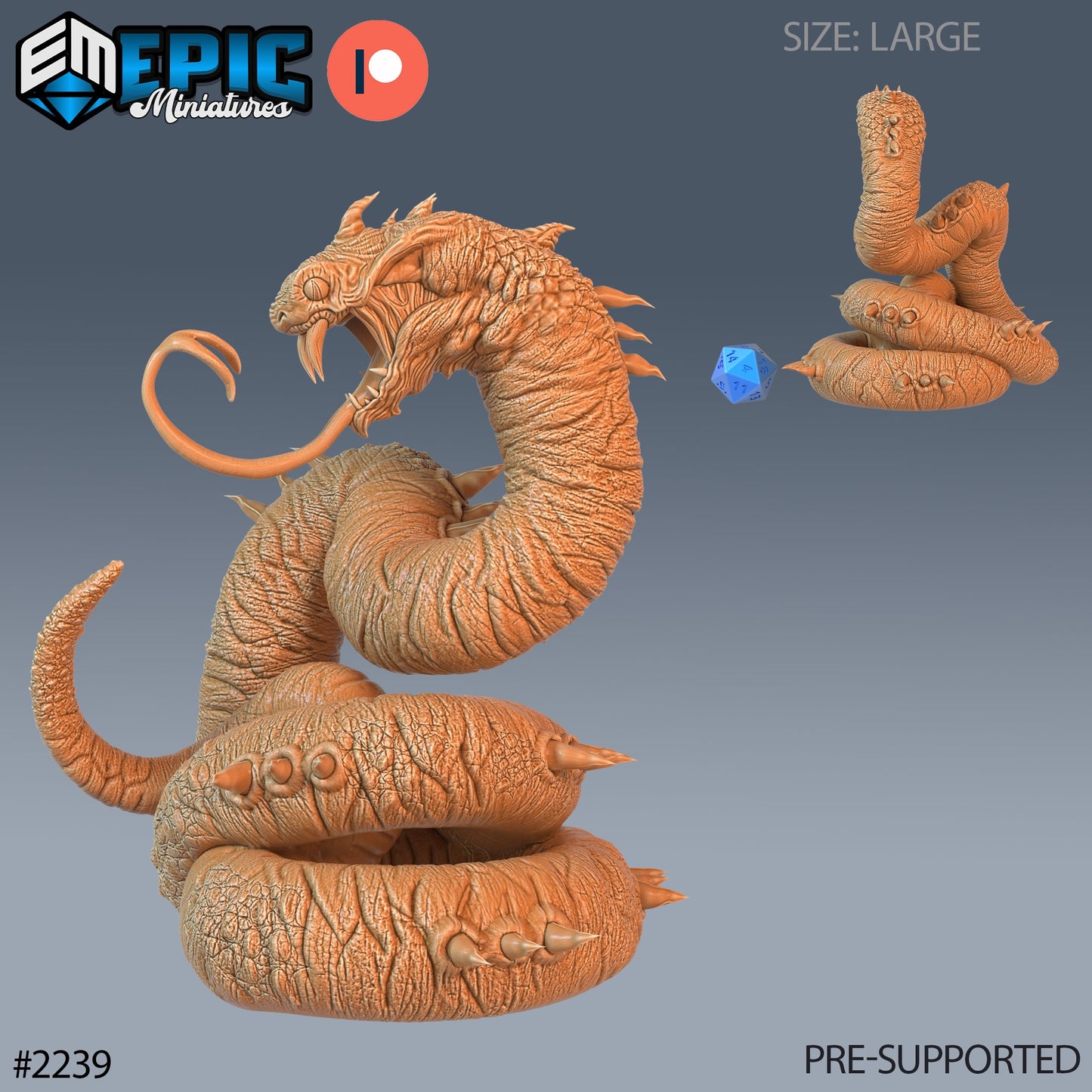Giant Sand Snake - Epic Miniatures | #56 Oriental Dunes