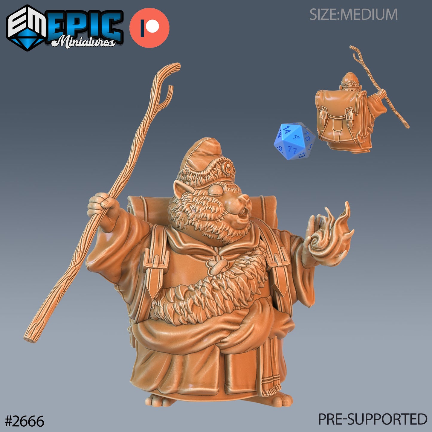 Traveling Hamster Monk - Epic Miniatures | #65 Little Folk