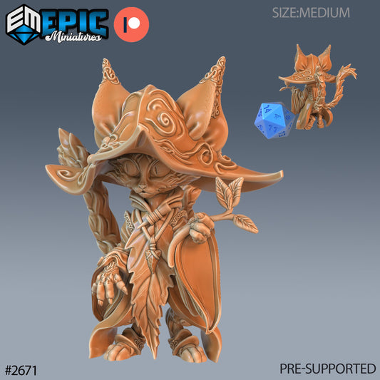 Cat Folk Druid - Epic Miniatures | #65 Little Folk