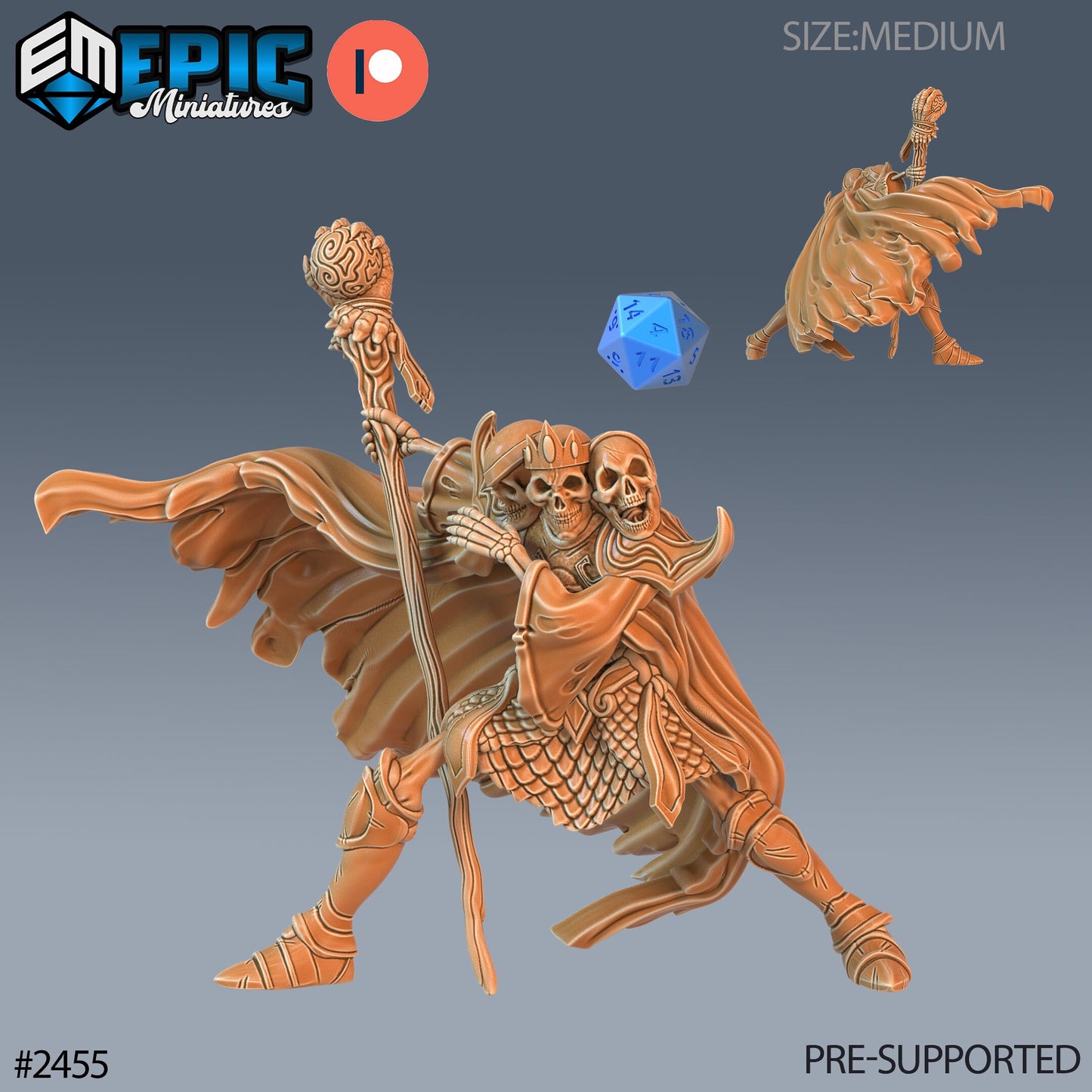 Skeleton Skull King - Epic Miniatures | #61 Haunting Catacombs