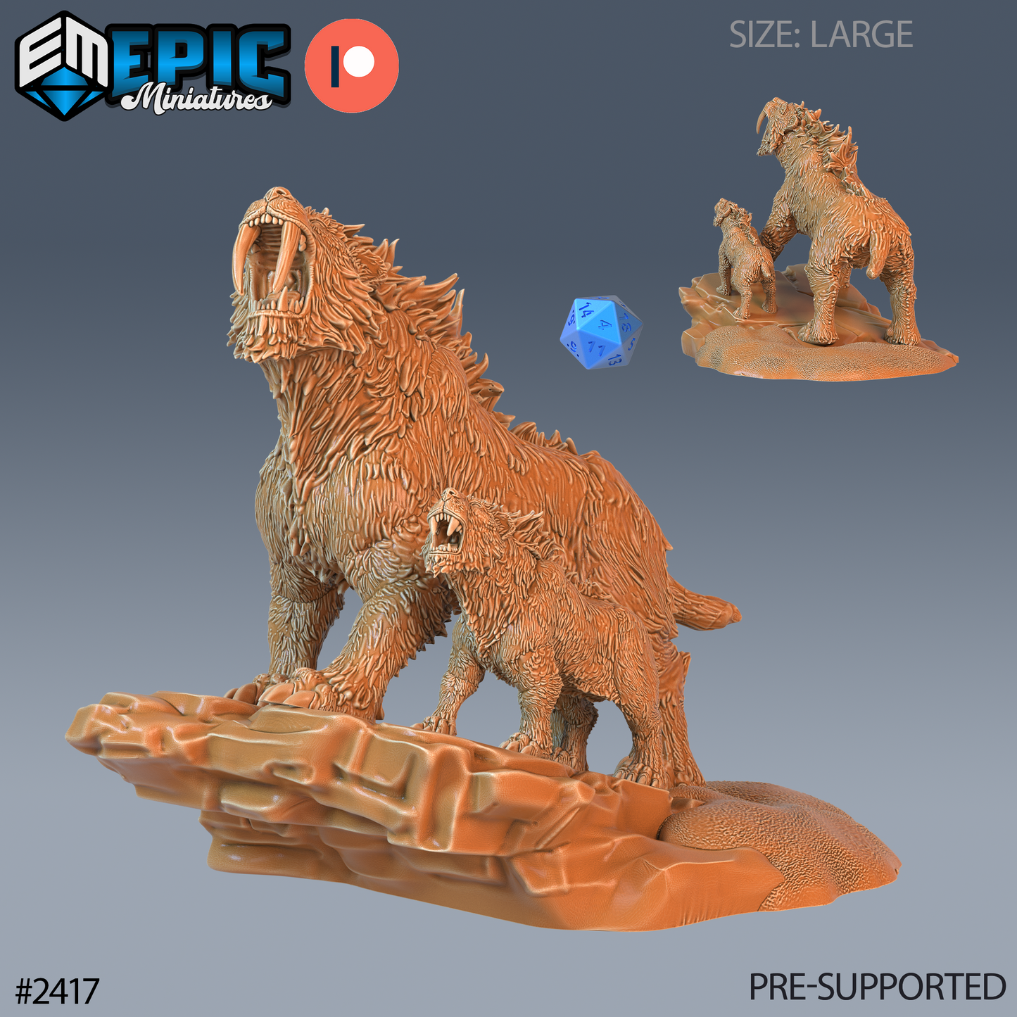 Sabretooth Tiger - Epic Miniatures | #60 Ancient Cold