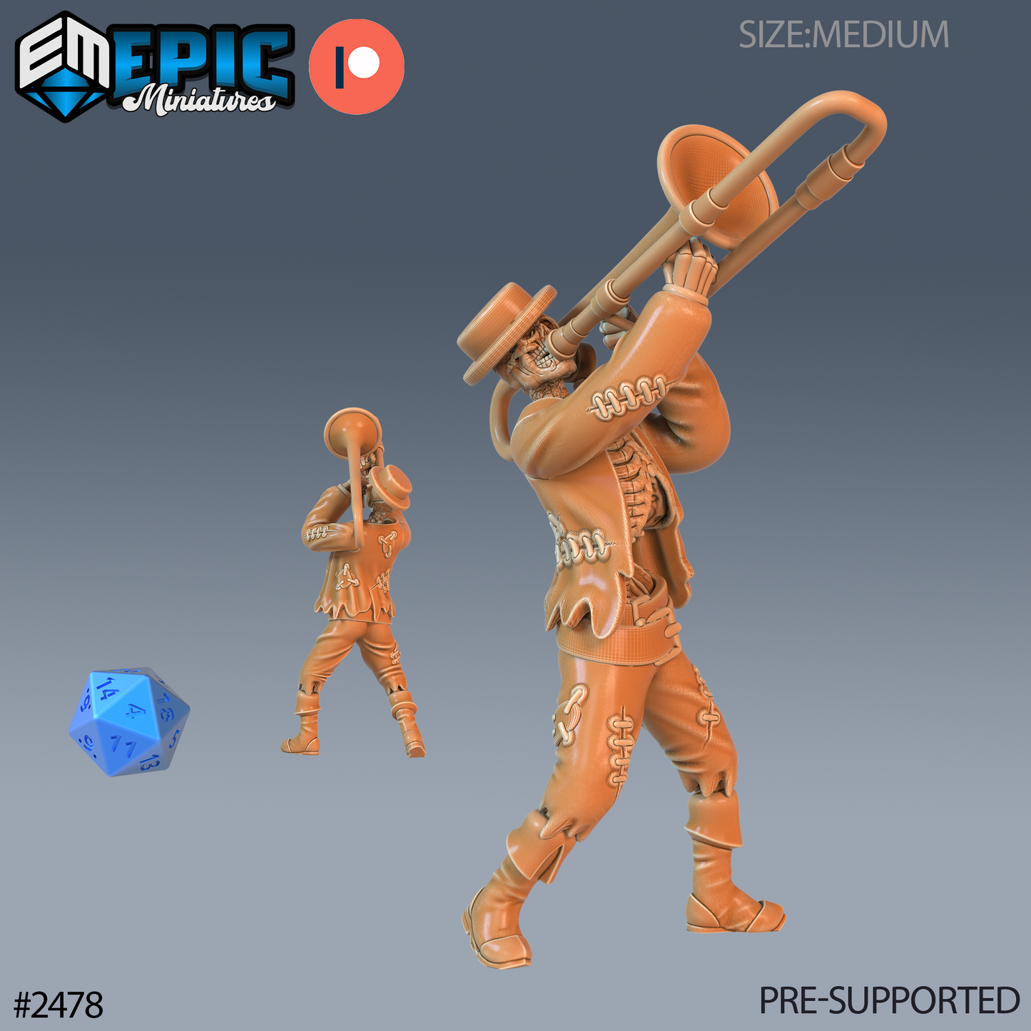 Skeleton Musician - Epic Miniatures | #61 Haunting Catacombs