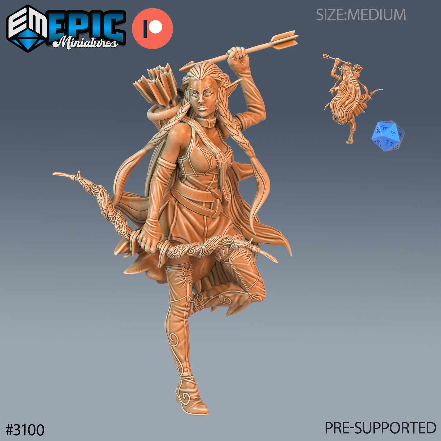 Elf Ranger Female Player Character Series - Epic Miniatures | Sunrise Tavern