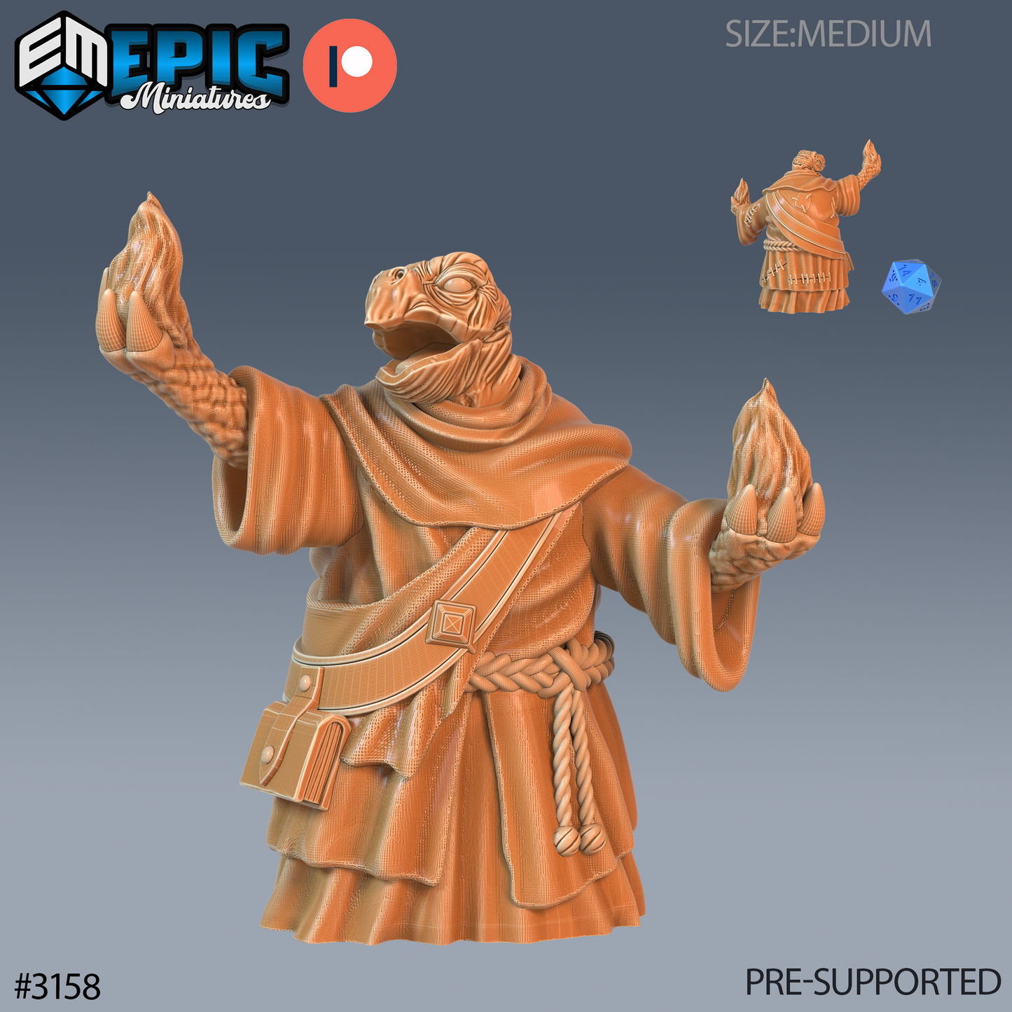 Turtle Folk Tribe Warrior Series - Epic Miniatures | Humanoid | Turtle | Weapons | Masculine | Medium