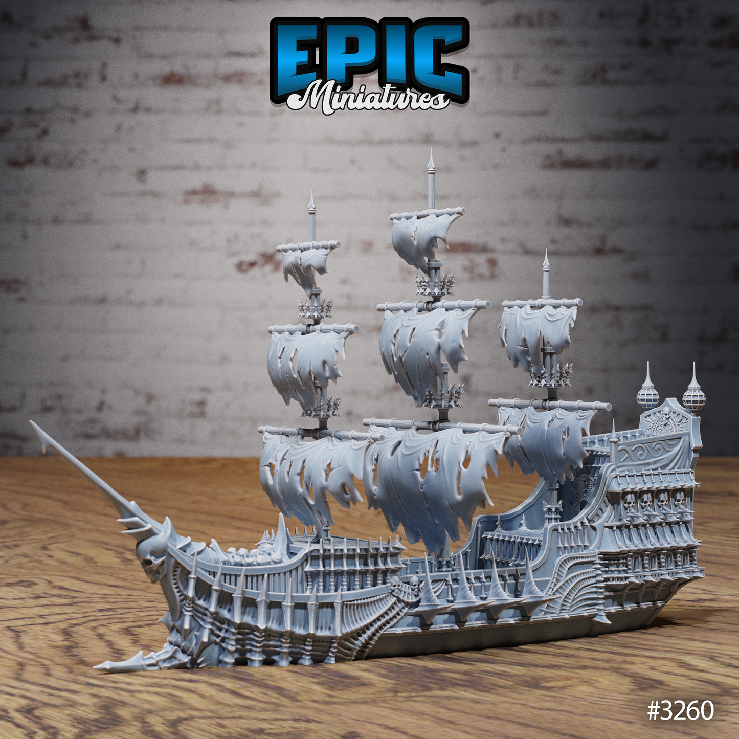 Ghost Ship Flying Dutchman - #78 Pirate Scourge - Epic Miniatures | Giant Pirate Ship