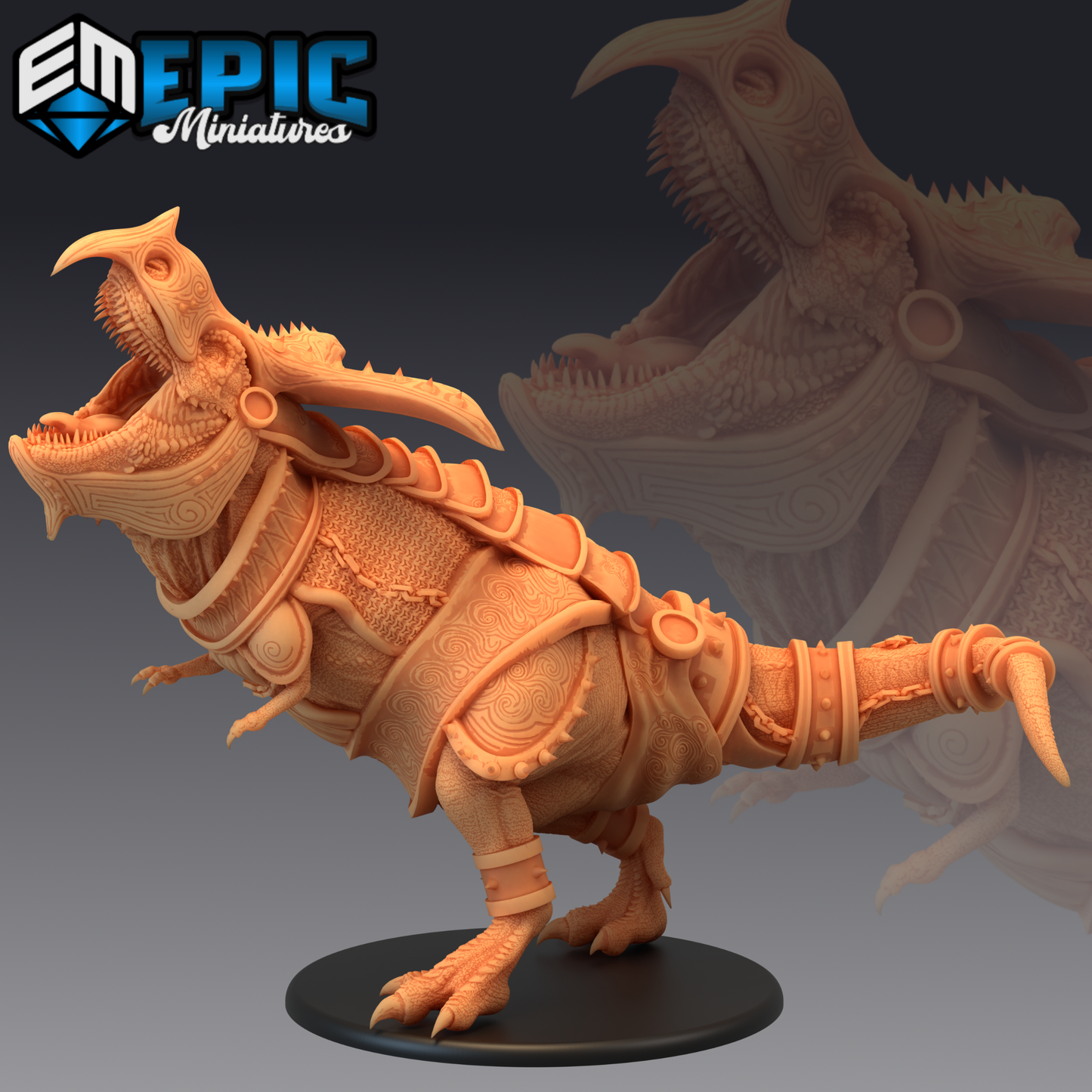T-Rex Armored Roaring 877 - #26 Lost Paradise - Epic Miniatures | Huge | Beast