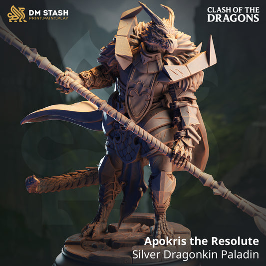Apokris the Resolute - Silver Dragonkin Paladin | Beastfolk/Dragonfolk | Paladin/Fighter | DM Stash | Clash of the Dragons