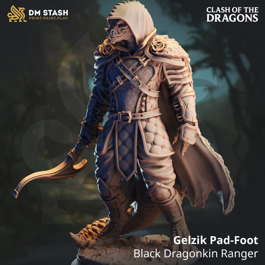 Gelzik Pad-Foot - Black Dragonkin Ranger | Beastfolk/Dragonfolk | Ranger/Rogue | DM Stash | Clash of the Dragons