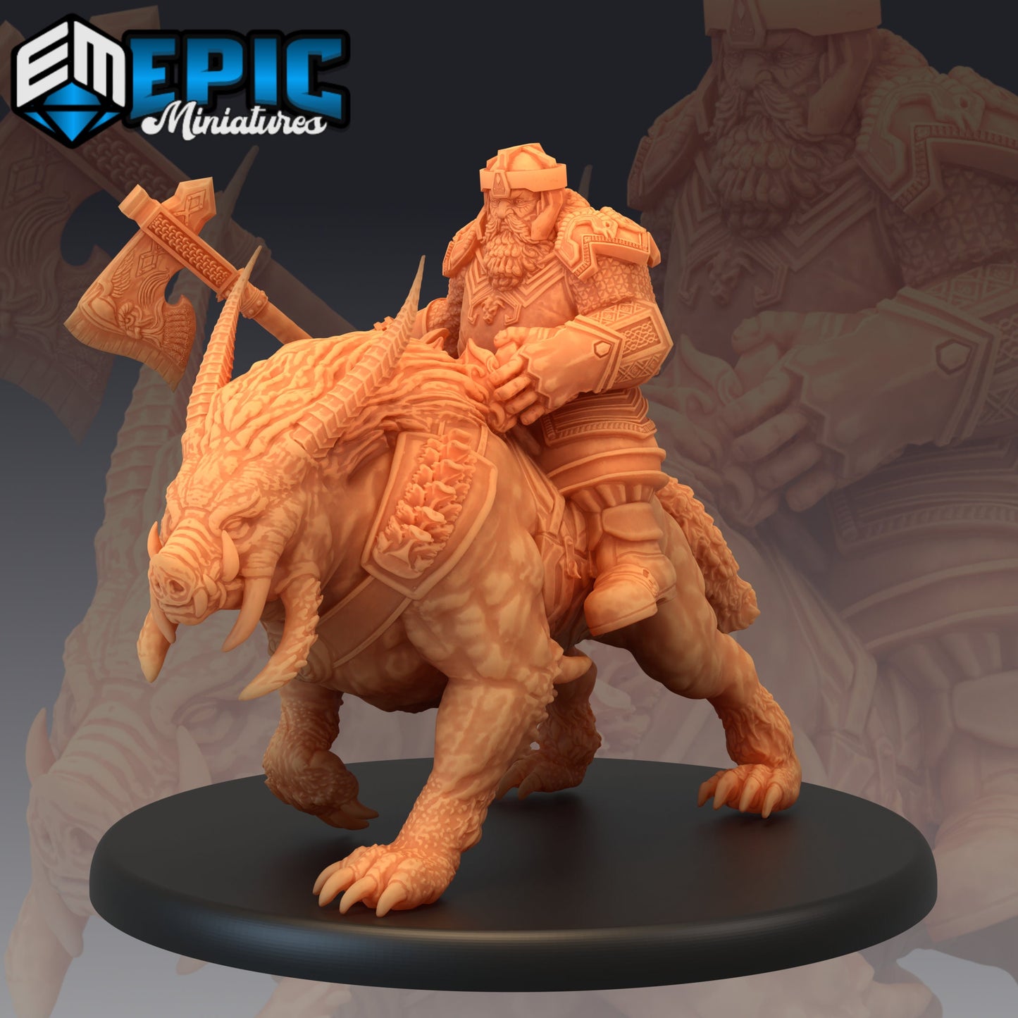 Arctic Boar and Mount - #08 Artic Nights - Epic Miniatures | Boar Mount | Dwarven | Dwarf | Ice | Snow | Tundra Traveler