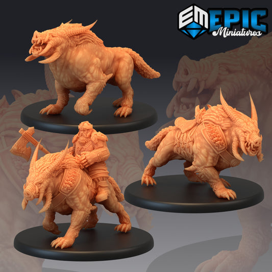 Arctic Boar and Mount - #08 Artic Nights - Epic Miniatures | Boar Mount | Dwarven | Dwarf | Ice | Snow | Tundra Traveler