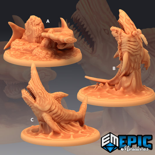 Sharks Series - Epic Miniatures | Large | D&D | Lovecraft, Underwater, Hammerhead, Great White, Goblin Shark