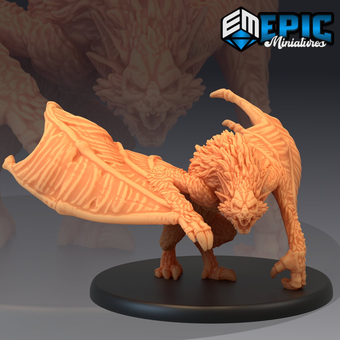 Giant Dire Bat Series - Epic Miniatures | Large | D&D | Giant Bat, Evil, Vampire, Count, Strahd, Dracula, Ravenloft