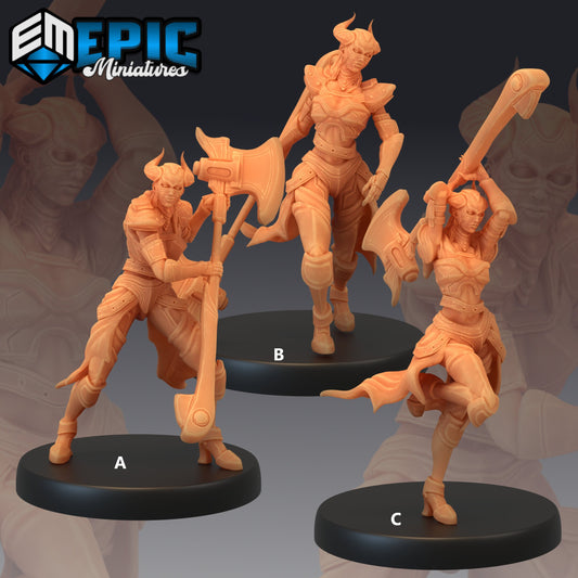 Dark Dragoon Lady Series - Epic Miniatures | Woman, Female, Axe