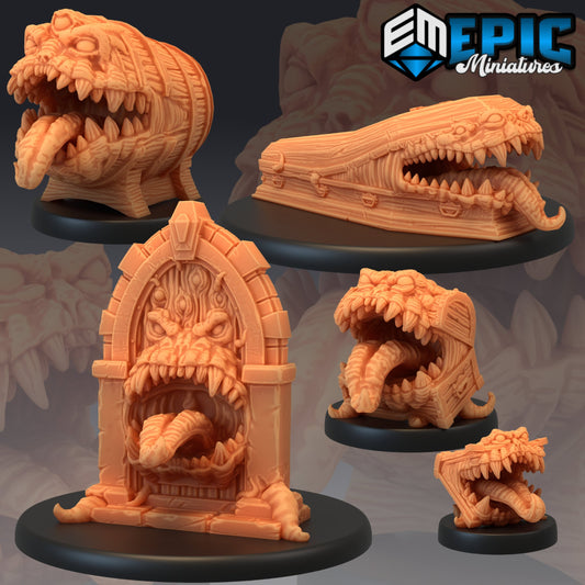 Mimics - Epic Miniatures | Mimic, Door, Chest, Coffin, Barrel, Book