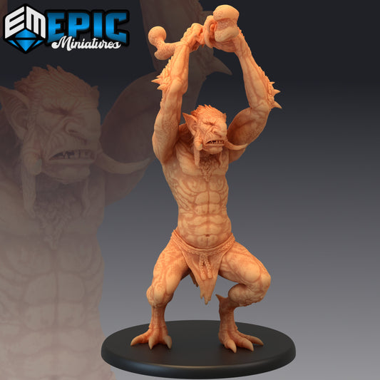 Forest Troll Attacking 329 - #13 Monster Rampage - Epic Miniatures | Troll, Attacking, Bone Club