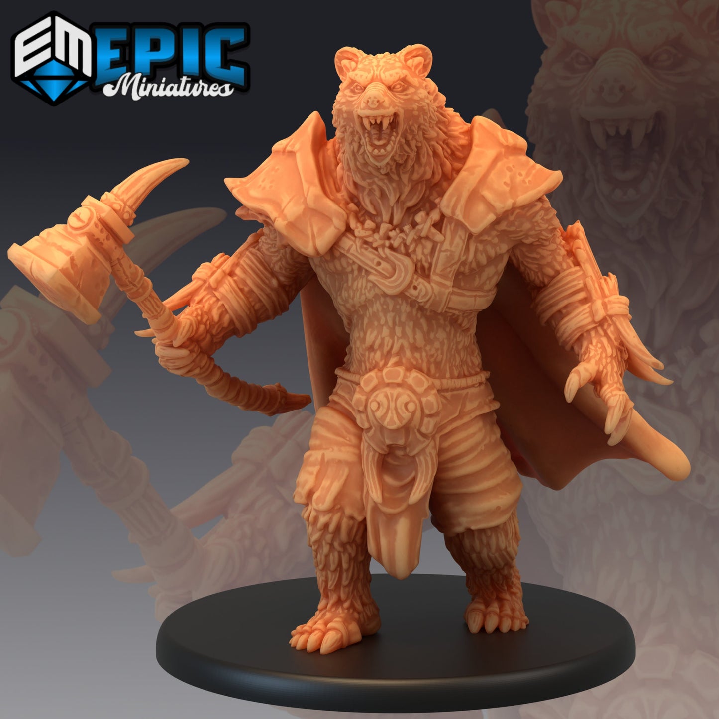 Werebear Lord Hammer 352 - #13 Monster Rampage - Epic Miniatures | Man, Bear, Hammer, Lord