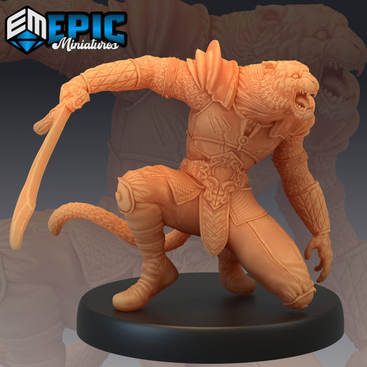 Tabaxi Tiger General Saber - Epic Miniatures | Tabaxi, Tiger, Saber, General
