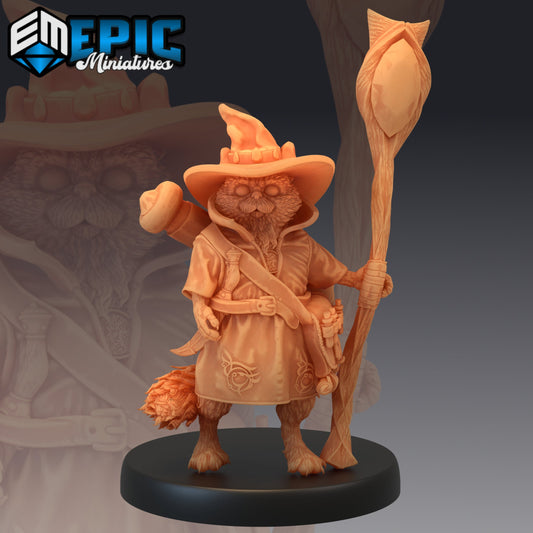 Tabaxi White Cat Sorcerer v1 400 - #14 Last Rebellion - Epic Miniatures | Tabaxi, Sorcerer, Cat