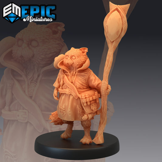 Tabaxi White Cat Sorcerer v2 400 - #14 Last Rebellion - Epic Miniatures | Tabaxi, Sorcerer, Cat