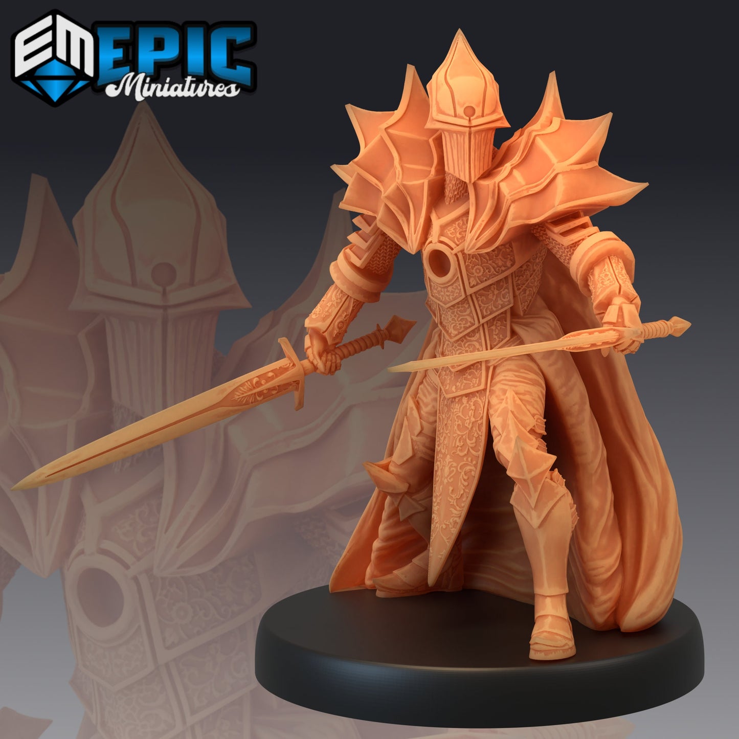 Dark Knight Fighting - Epic Miniatures | Human, Knight, Sword