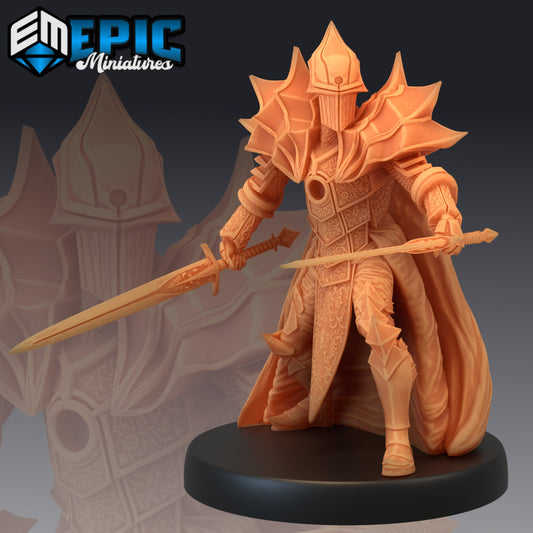 Dark Knight Fighting - Epic Miniatures | Human, Knight, Sword