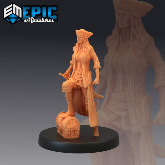 Pirate Quartermaster Treasure 090 - #06 Pirates Voyage - Epic Miniatures | Pirate Quartermaster, Pirate, Female Pirate