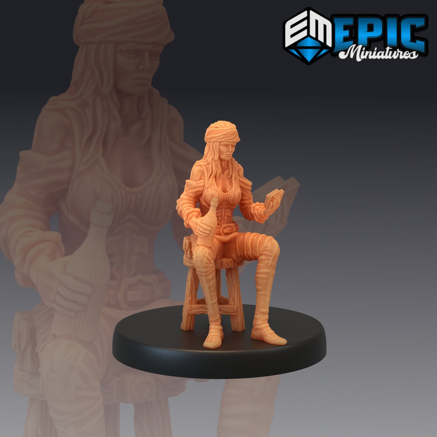 Pirate Gunner Gambling 102 - #06 Pirates Voyage - Epic Miniatures | Pirate, Gunner, Rifle, Female Pirate