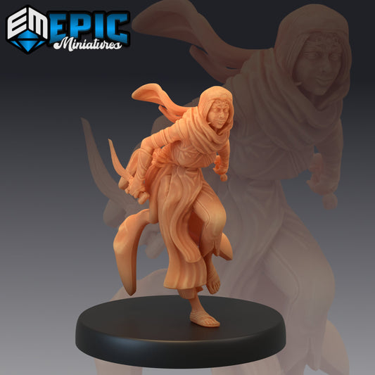 Viziers Assassin Running 471 - #16 Mythical Desert - Epic Miniatures | Vizier, Human, Assassin, Female, Running