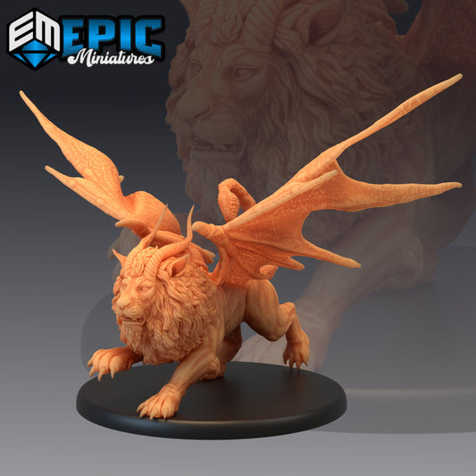 Manticore Running 477 - #16 Mythical Desert - Epic Miniatures | Lion, Dragon, Gryffon, Manticore