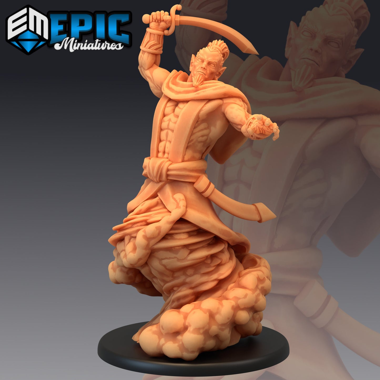 Djinni Saber 485 - #16 Mythical Desert - Epic Miniatures | Djinni, Genie, Elemental, Saber