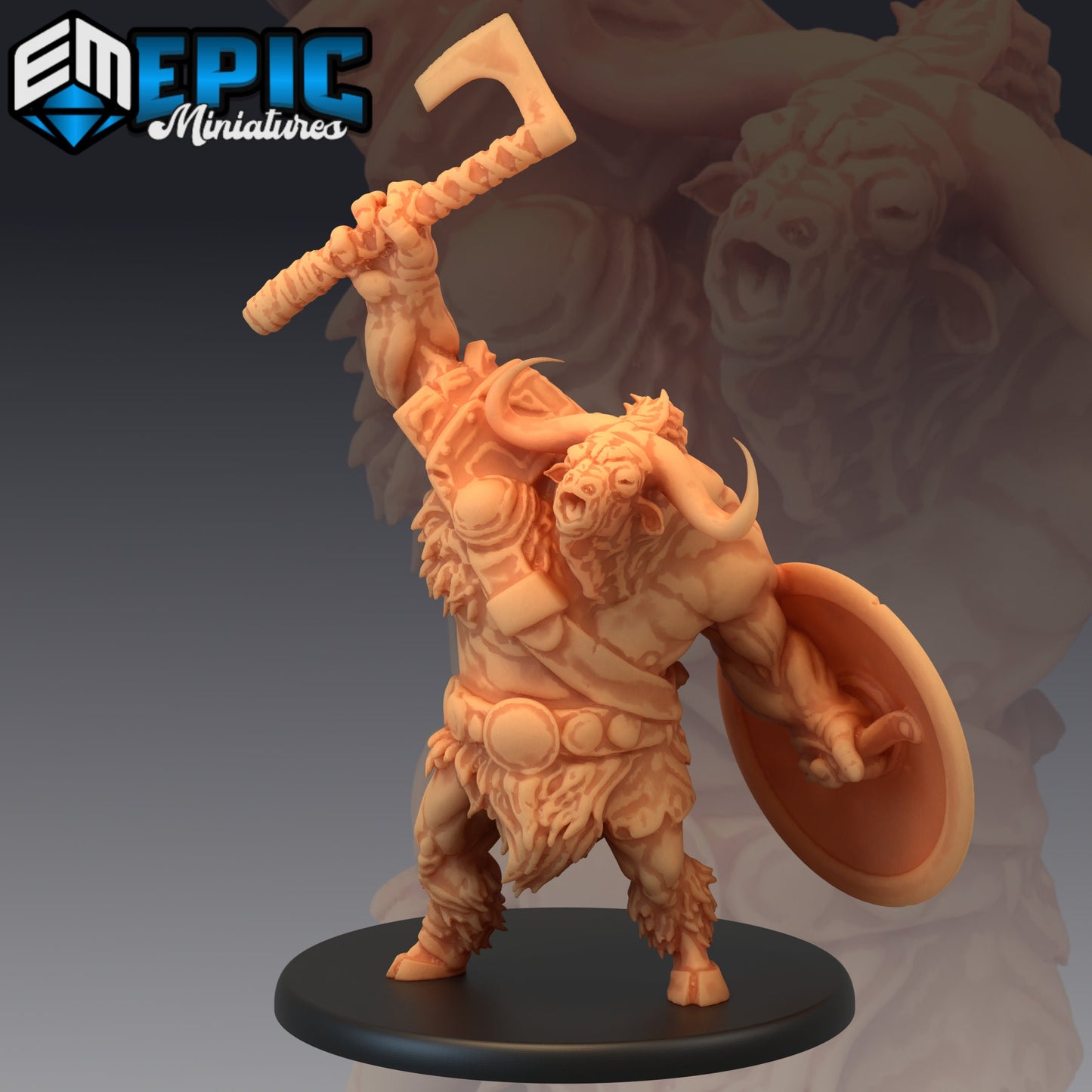 Longhorn Minotaur War Cry 334 - #13 Monster Rampage - Epic Miniatures | Texas, Yeehaw, Axe, Shield