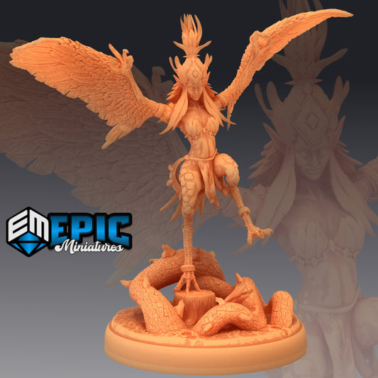 Harpy Lady Landing - Epic Miniatures | Winged Woman, Harpy