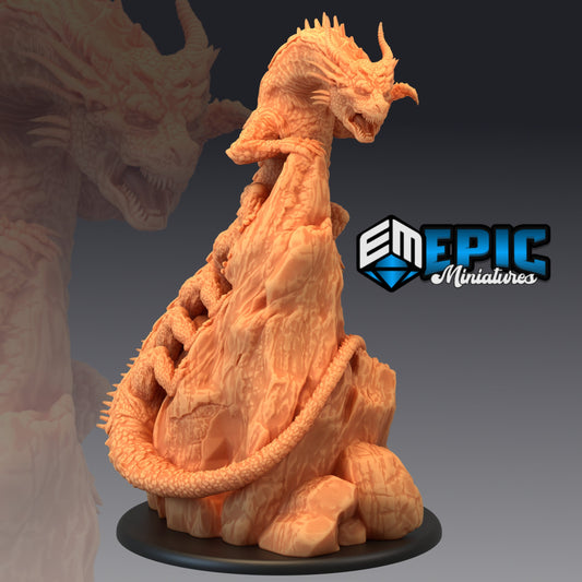 Behir Climbing 340 - #13 Monster Rampage - Epic Miniatures | Beast, Lizard, Dragon, Centipede, Legs, Climbing, Rock