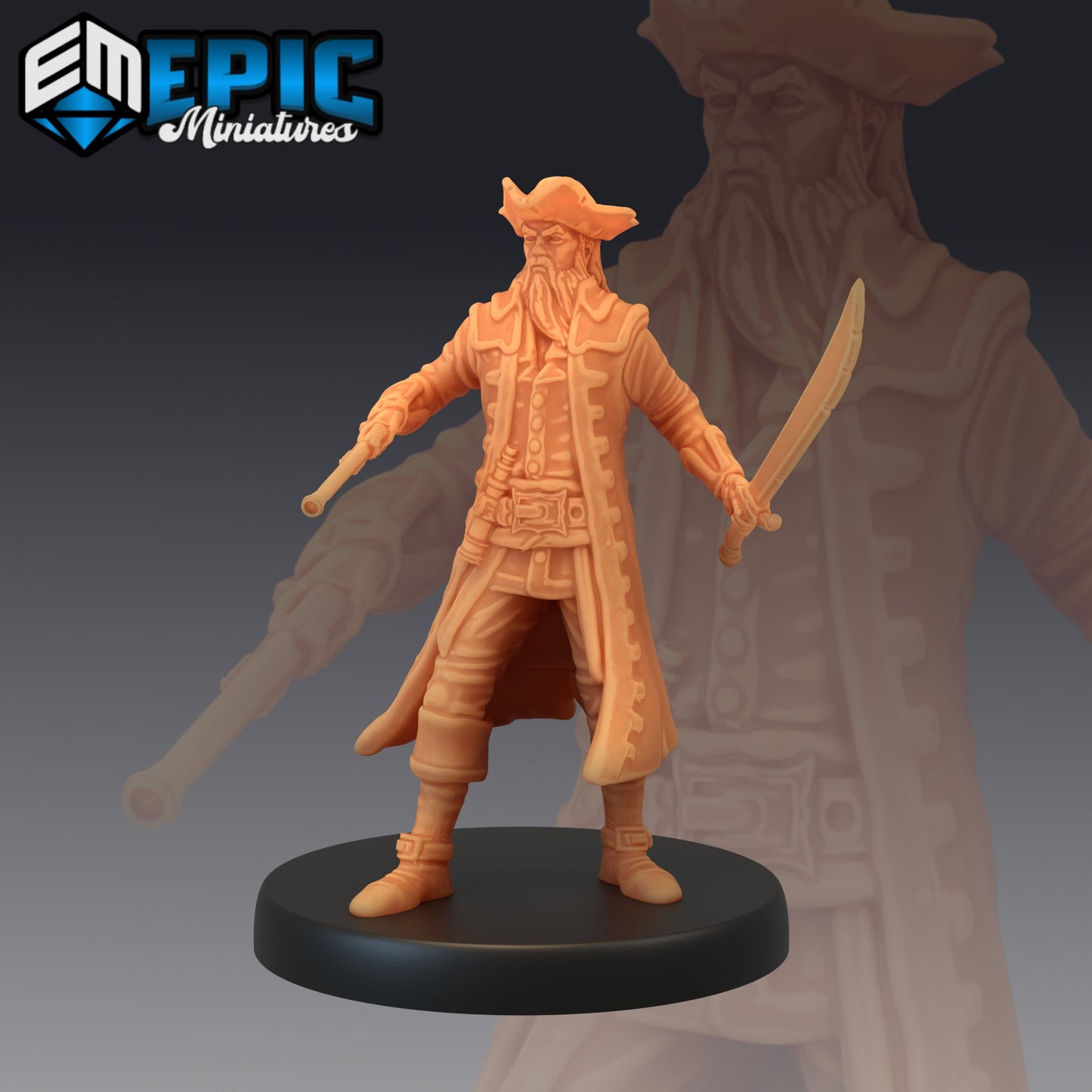 Pirate Captain Battle - Epic Miniatures | Pirate Captain, Pirate, Captain