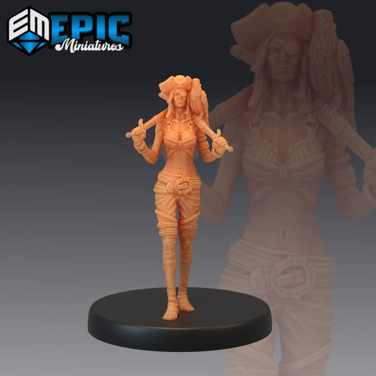 Pirate Striker Veteran - Epic Miniatures | Pirate, Gunner, Pistols, Female Pirate, Striker