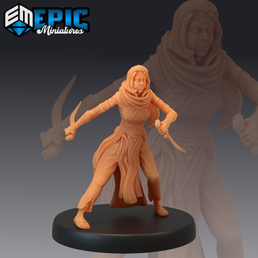 Viziers Assassin Attacking - Epic Miniatures | Vizier, Human, Assassin, Female, Attacking