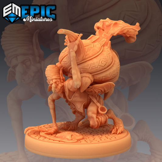 Dust Mephit Giant Lamp Carrier 492 - #16 Mythical Desert - Epic Miniatures | Dust Mephit, Mephit, Lamp, Worker