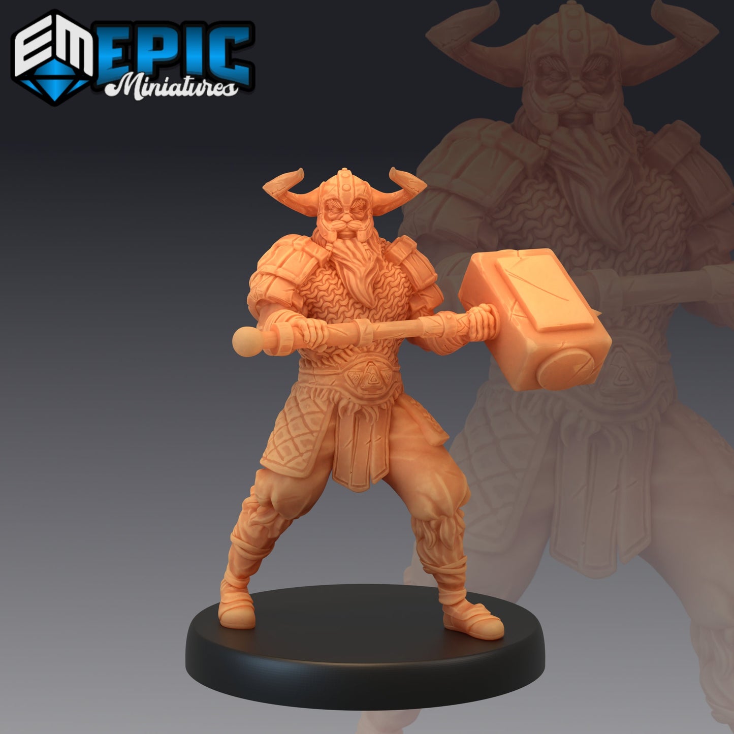 Viking Raider Male Hammer - Epic Miniatures | Medium | Human, Masculine, Hammer