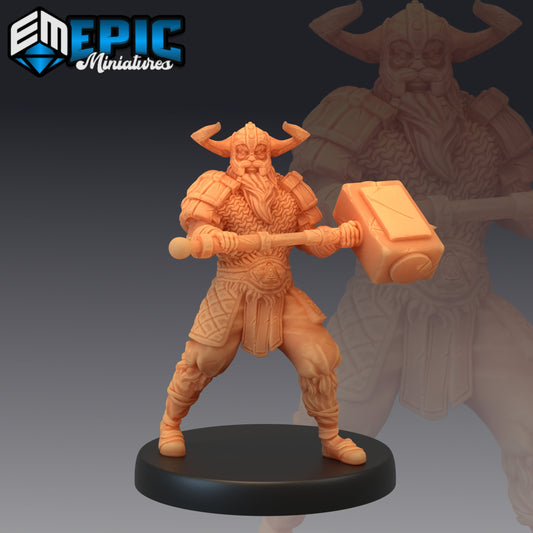 Viking Raider Male Hammer - Epic Miniatures | Medium | Human, Masculine, Hammer