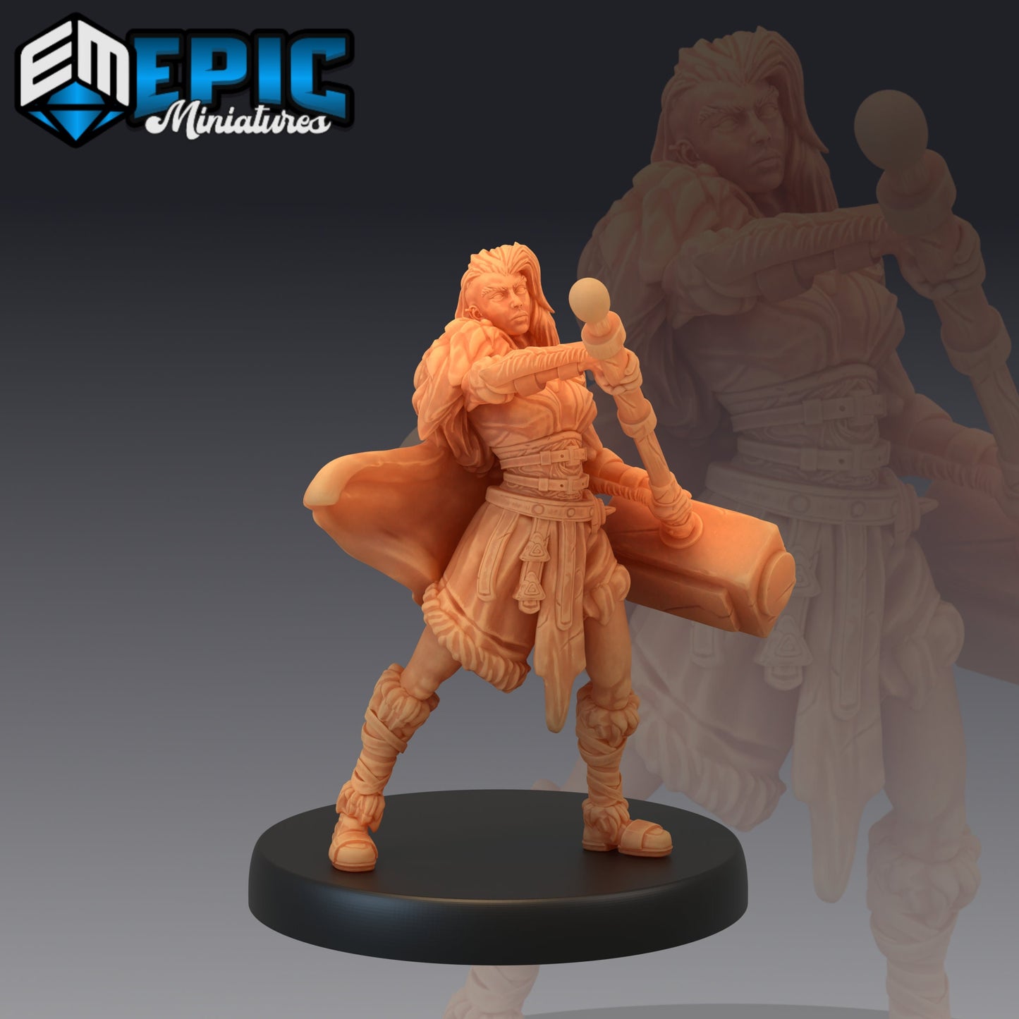 Viking Raider Female Hammer - Epic Miniatures | Medium | Human, Feminine, Hammer
