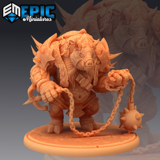 Pigserker - Epic Miniatures | Large | Humanoids, Masculine, Flail